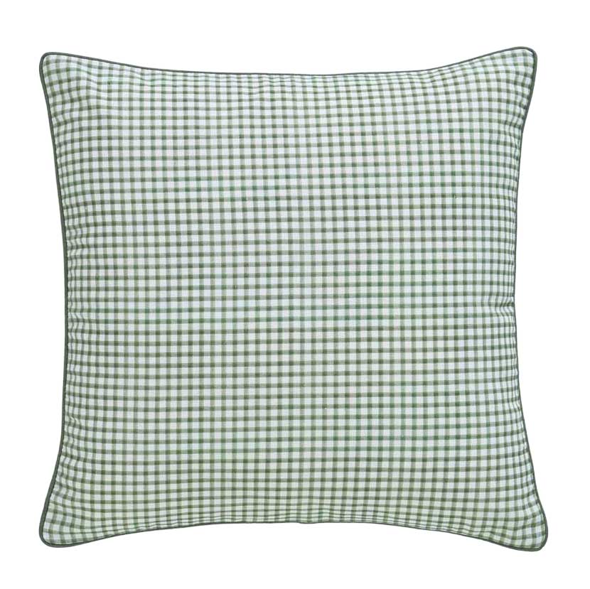 MM Linen Gingham Green Cushion 50x50